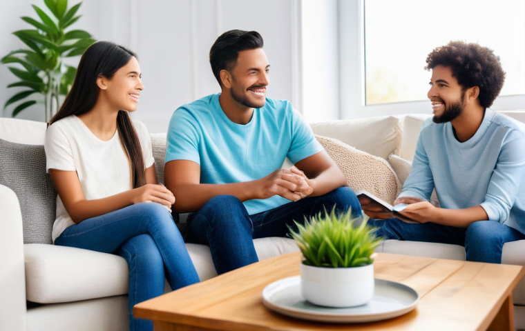 성교육과 미래의 성교육 방향 - **Prompt 1: Family Dialogue on Life Topics**
    "A heartwarming and intimate scene featuring a fami...