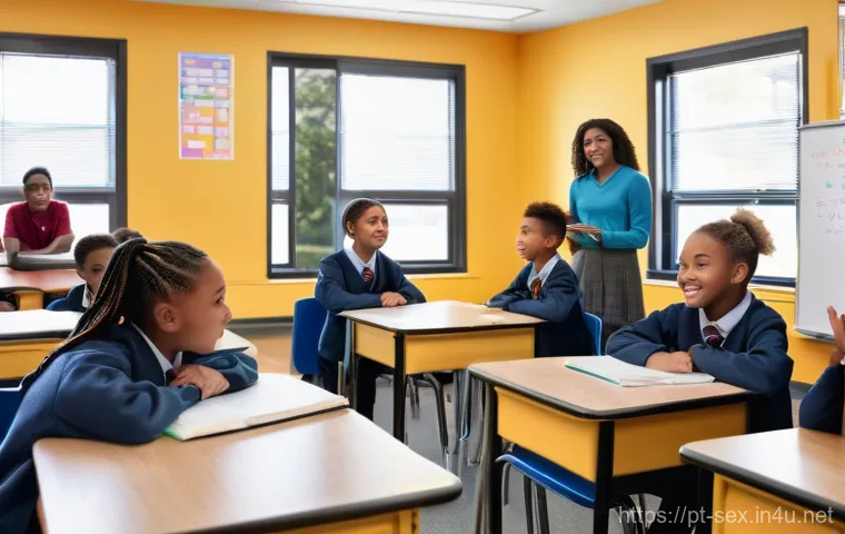 성교육과 자기 몸 존중하기 - **Prompt 1: Open Dialogue and Body Respect in a School Setting**
    "A vibrant, brightly lit classr...