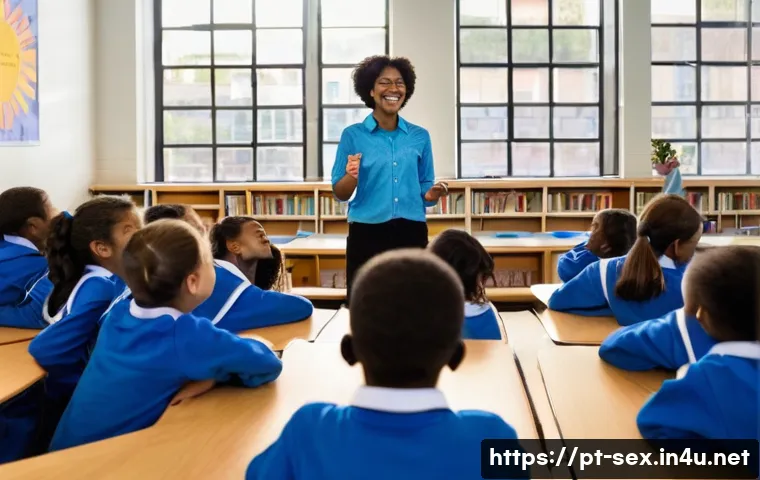 학교 성교육 커리큘럼 - **Prompt:** A vibrant, sunlit classroom filled with a diverse group of teenagers, approximately 15-1...