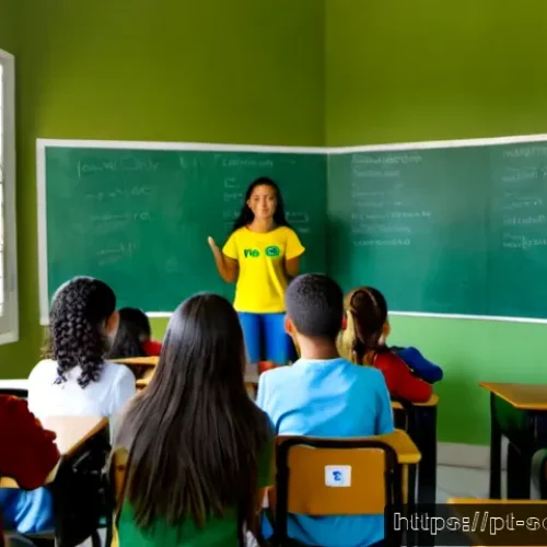 성교육 법적 기준 - Photorealistic Brazilian middle-school classroom during a legally compliant health education lesson,...